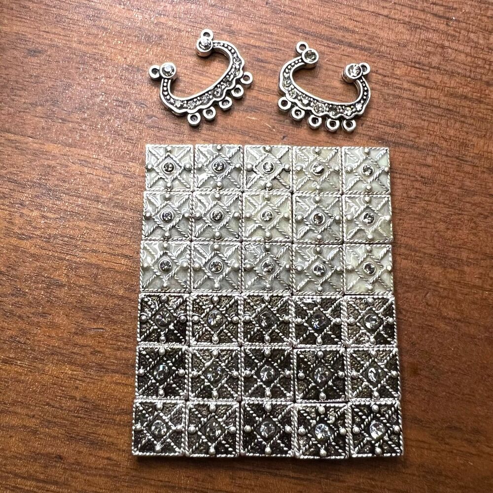 Jewelry Making Lot 30 Square Enamel Metal Spacers Findings Chandelier Earring